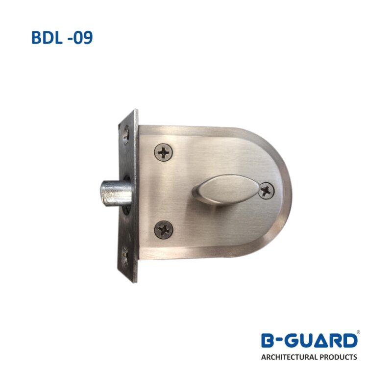 Door Lock For Glass To Wall One Side Key One Side Knob With Strike Plate With Satin Finish (BDL-09)