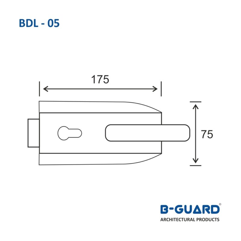 Door Lock For Glass To Wall And Both Side Lever Handle (For One Side Opening Door) With Satin Finish(BDL-05) - Image 2