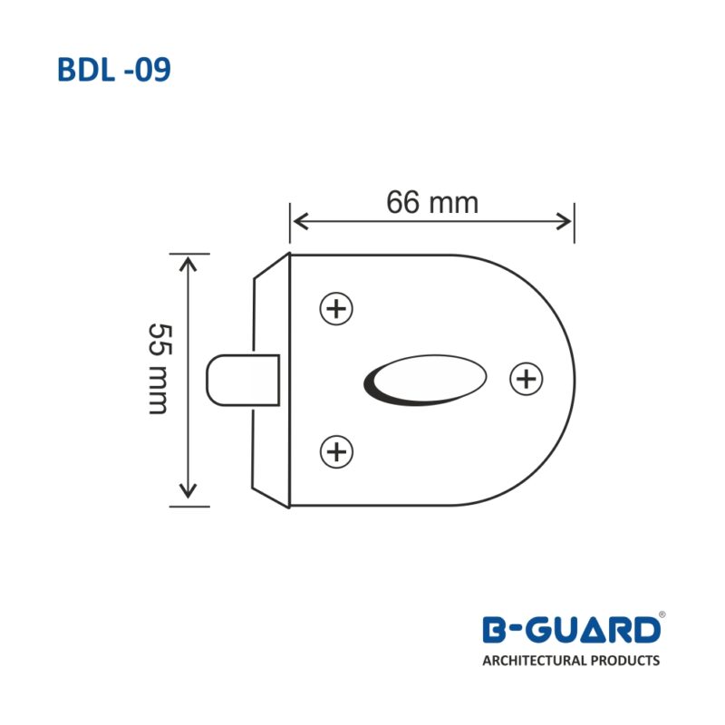 Door Lock For Glass To Wall One Side Key One Side Knob With Strike Plate With Satin Finish (BDL-09) - Image 2