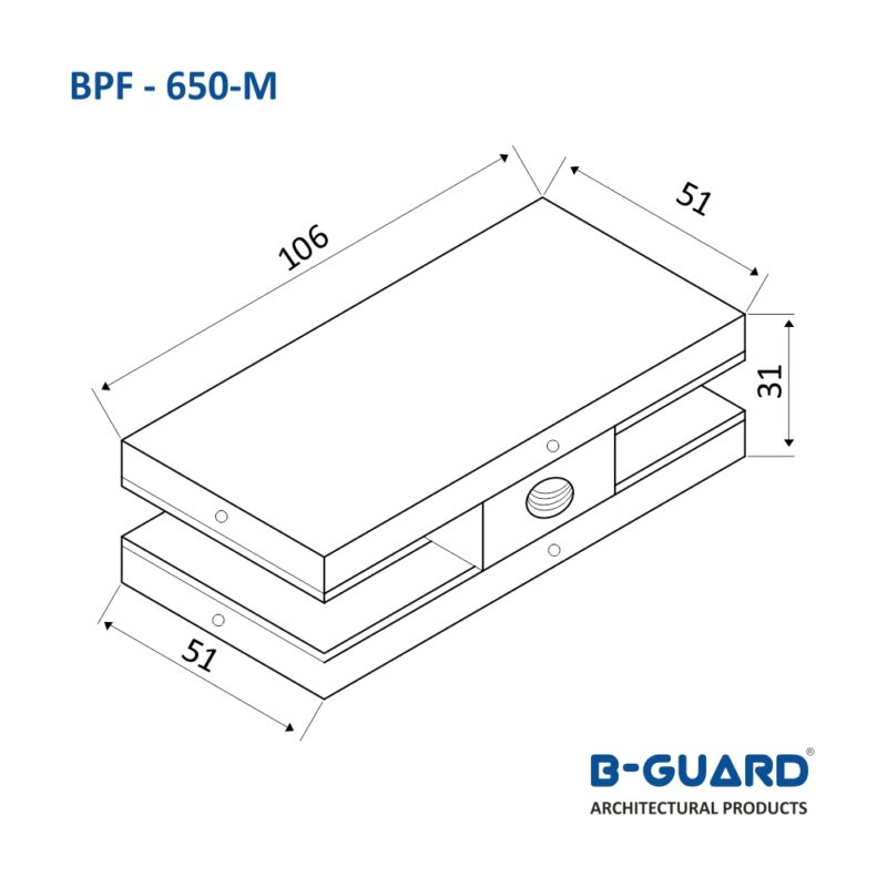 Glass To Glass Connecting With Wall With Mirror Finish(BPF-650M) - Image 2