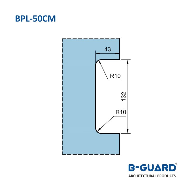 Center Patch Lock To Secure Swing Door With Mirror Finish(BPL-50CM) - Image 3