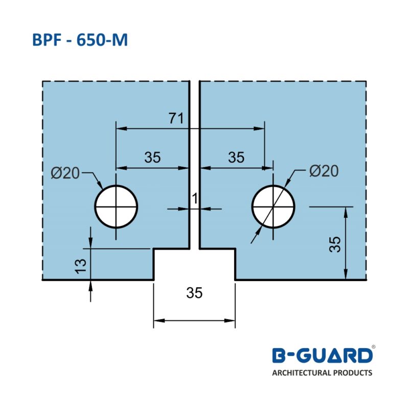 Glass To Glass Connecting With Wall With Mirror Finish(BPF-650M) - Image 3