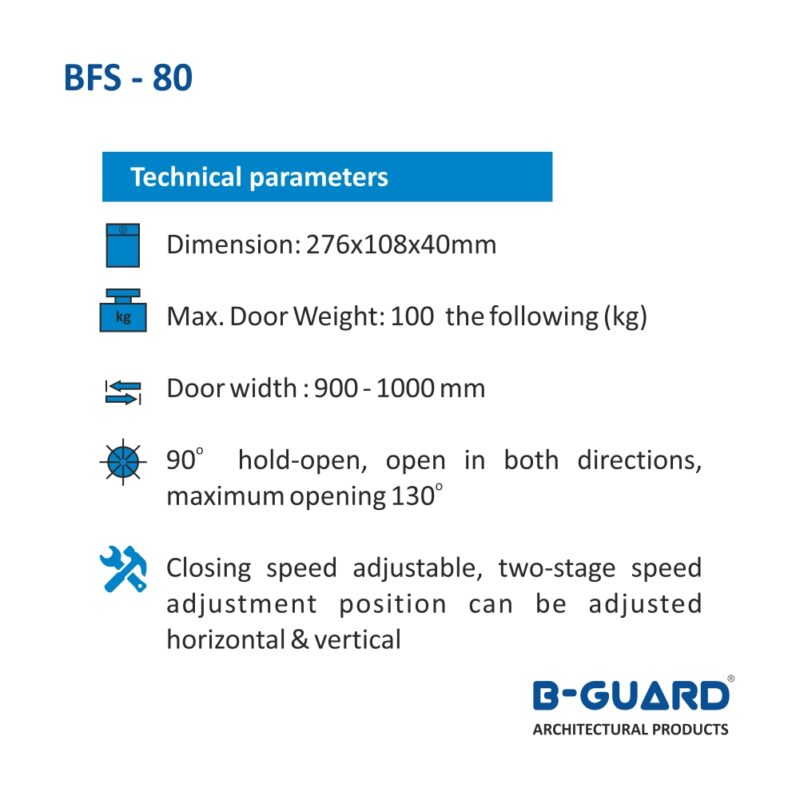 Floor Spring With 90° Hold Open (En 3) With Satin Finish(BFS-80) - Image 3
