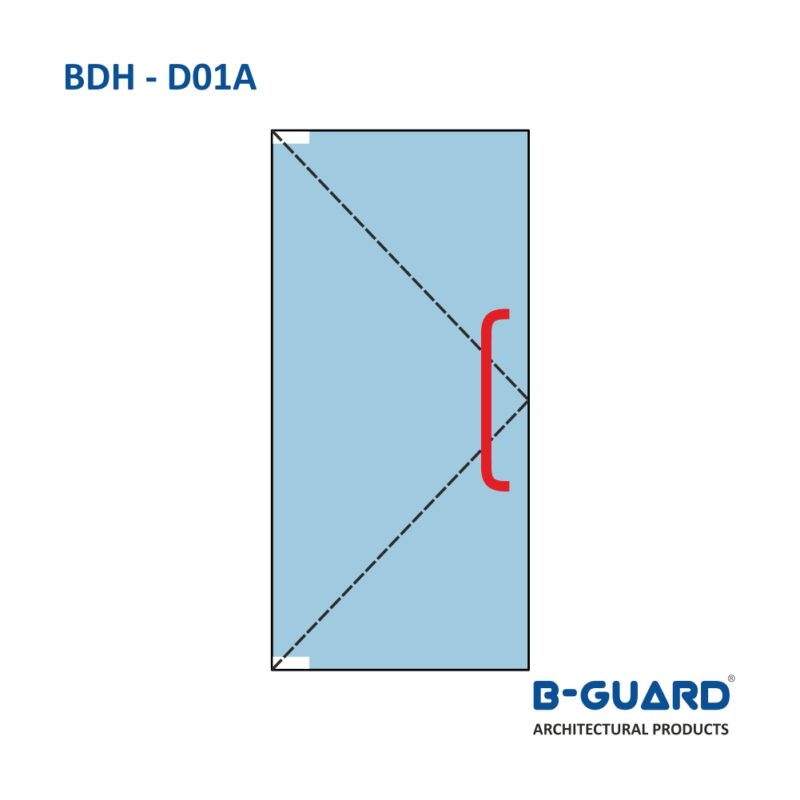 Handle D-Type For Glass Door With Satin Finish(BDH-D01A) - Image 3