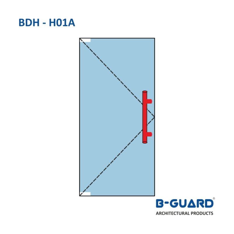 Handle H-Type For Glass Door With Satin Finish(BDH-H01A) - Image 3