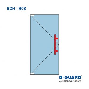 Handle H-Type For Glass Door With Satin Finish(BDH-H03)