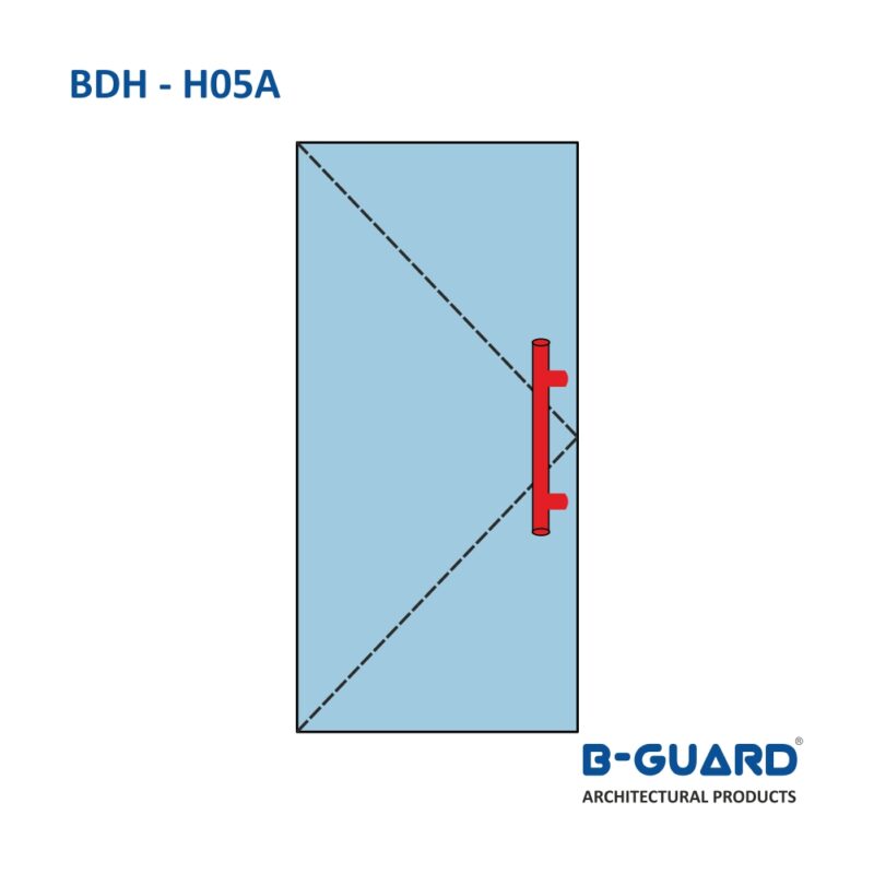 Handle H-Type For Glass Door With Satin Finish(BDH-H05A) - Image 3