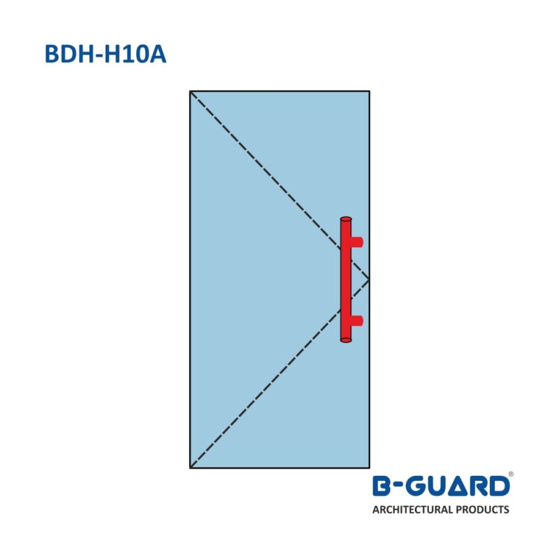 Handle H-Type For Glass Door With Satin Finish(BDH-H10A) - Image 3
