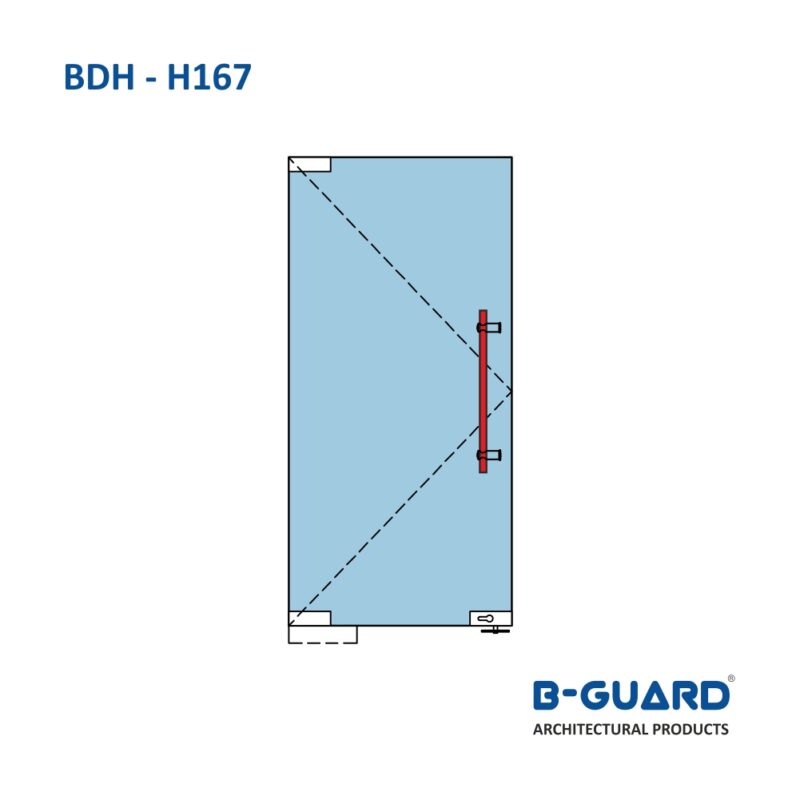 Adjustable Handle H-Type For Glass Door(BDH-H167) - Image 3