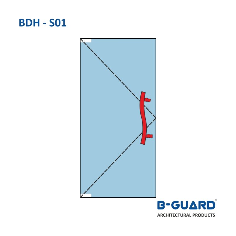 Handle S-Type For Glass Door Finish(BDH-S01) - Image 3