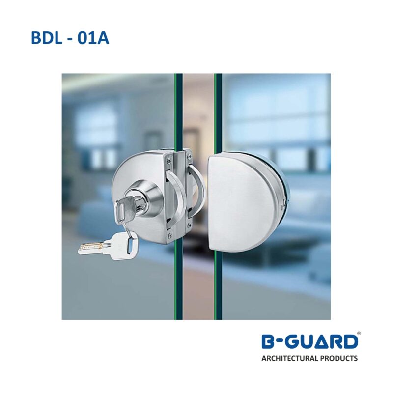 Door Lock For Glass To Glass One Side Key One Side Knob With Strike Box With Satin Finish(BDL-01A) - Image 4