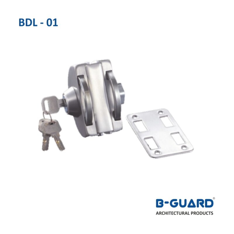 Door Lock For Glass To Wall One Side Key One Side Knob With Strike Plate With Satin Finish(BDL-01)