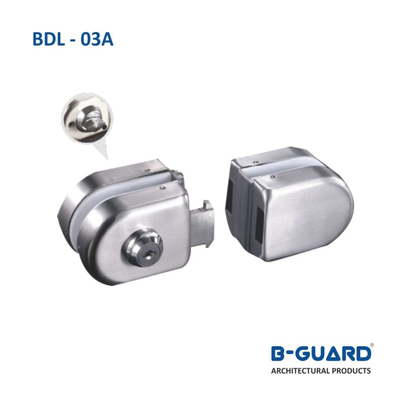 Door Lock For Glass To Glass One Side Key One Side Knob With Strike Box With Satin Finish(BDL-03A)