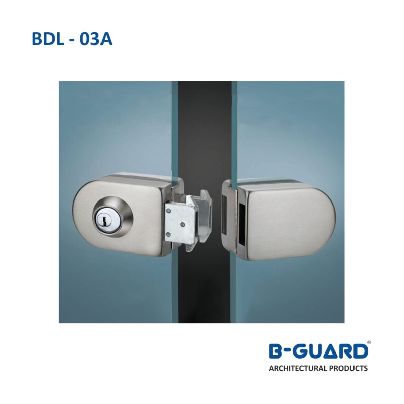 Door Lock For Glass To Glass One Side Key One Side Knob With Strike Box With Satin Finish(BDL-03A) - Image 4