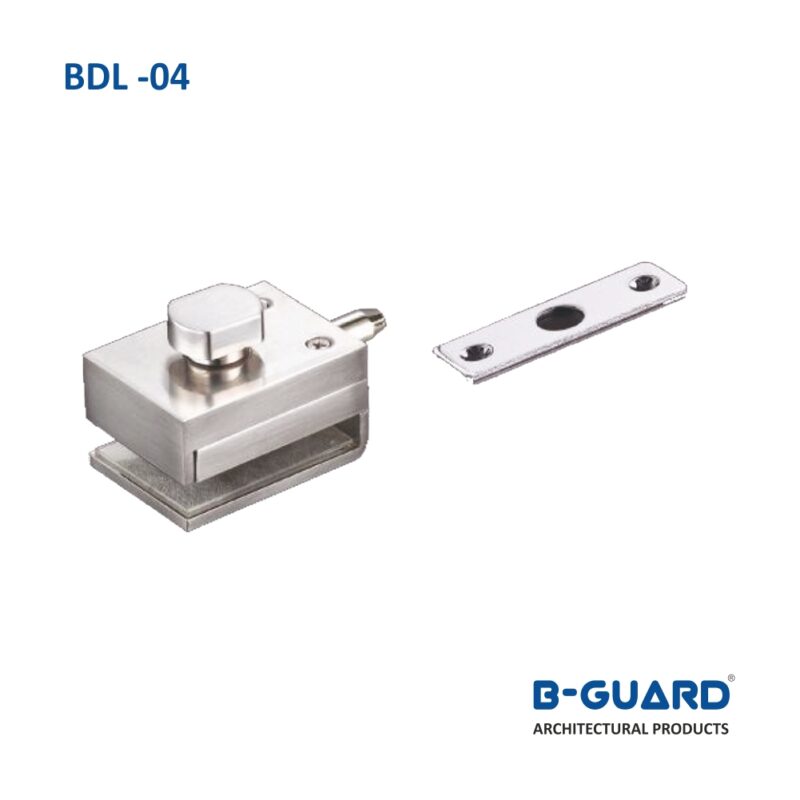 Door Lock For Glass To Wall One Side Knob With Strike Plate With Satin Finish(BDL-04)
