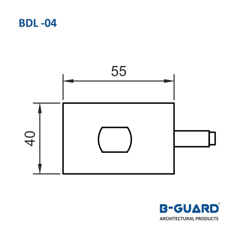 Door Lock For Glass To Wall One Side Knob With Strike Plate With Satin Finish(BDL-04) - Image 2