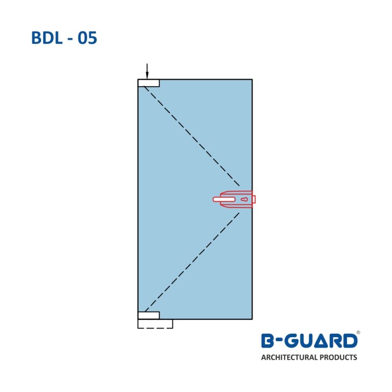 Door Lock For Glass To Wall And Both Side Lever Handle (For One Side Opening Door) With Satin Finish(BDL-05) - Image 4