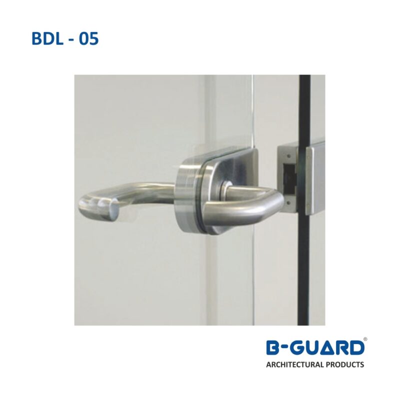 Door Lock For Glass To Wall And Both Side Lever Handle (For One Side Opening Door) With Satin Finish(BDL-05) - Image 3