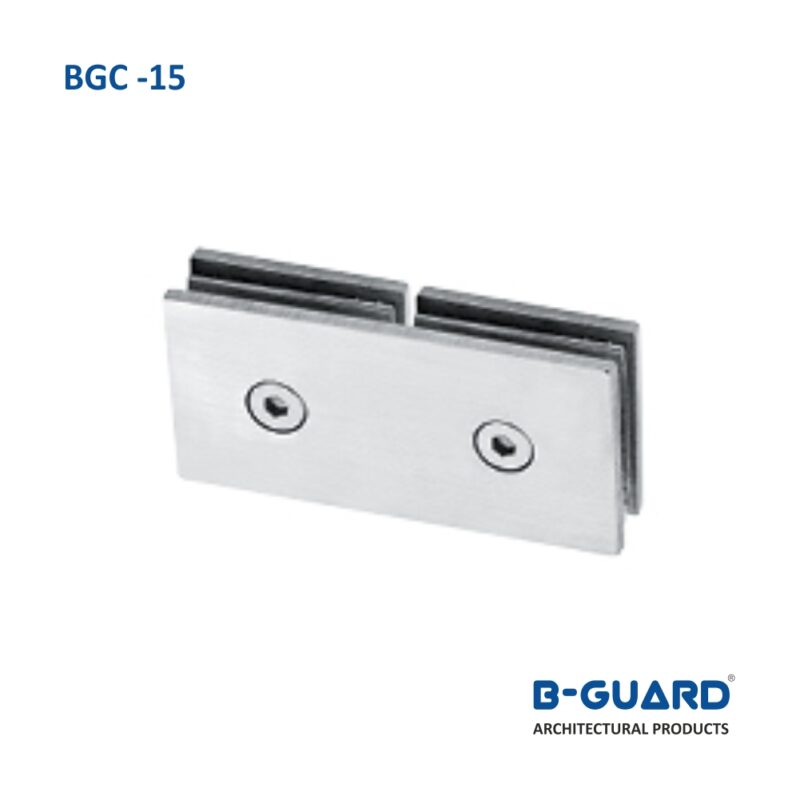 Connector To Join Glass To Glass Panel At 180° Thickness 4mm With Satin Finish(BGC-15)