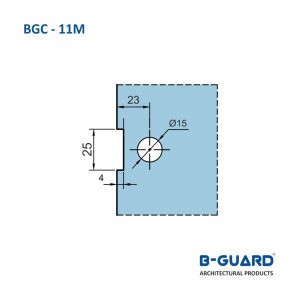 Connector To Join Glass Panel To Wall Or Floor Thickness 4mm With Mirror Finish(BGC-11M)