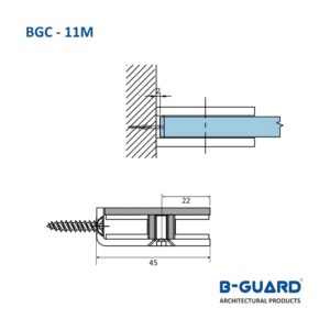 Connector To Join Glass Panel To Wall Or Floor Thickness 4mm With Mirror Finish(BGC-11M)