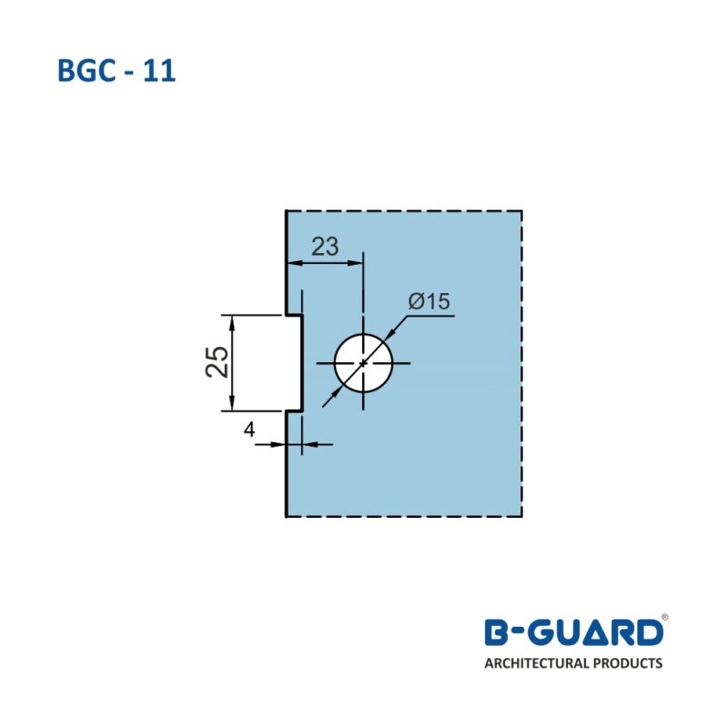 Connector To Join Glass Panel To Wall Or Floor Thickness 4mm With Satin Finish(BGC-11) - Image 2