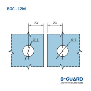 Connector To Join Glass To Glass Panel At 135° Thickness 4mm With Mirror Finish(BGC-12M) - Image 2