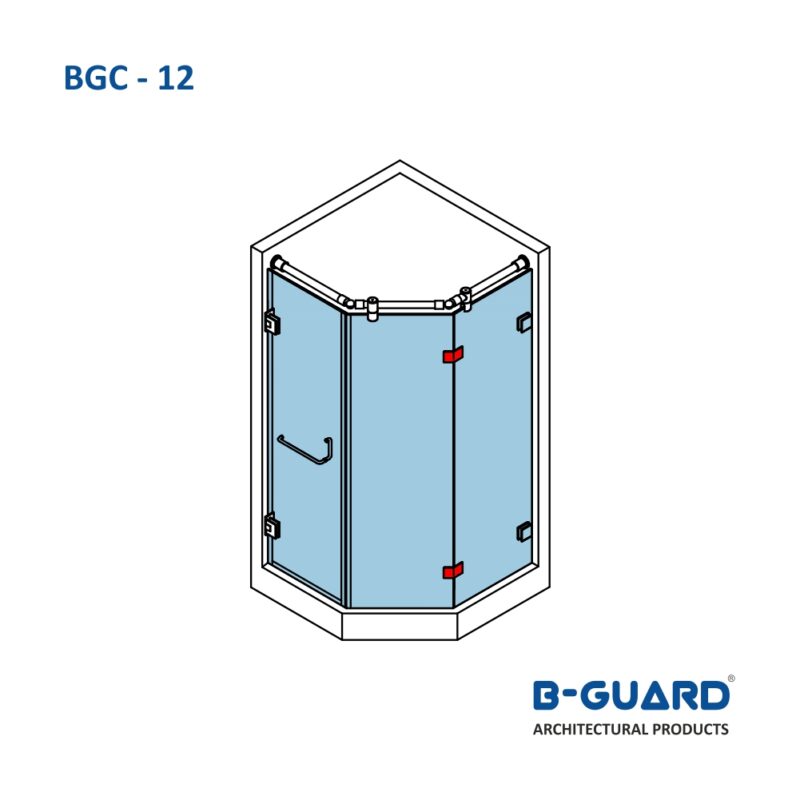 Connector To Join Glass To Glass Panel At 135° Thickness 4mm With Satin Finish(BGC-12) - Image 3