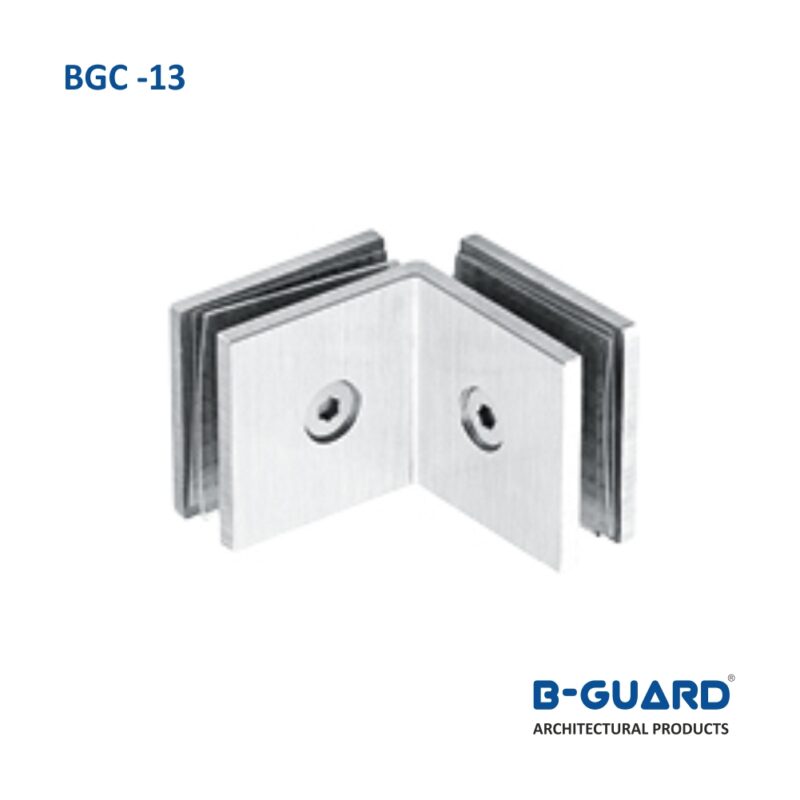 Connector To Join Glass To Glass Panel At 90° Thickness 4mm With Satin Finish(BGC-13)