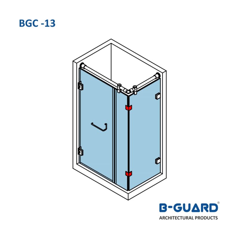 Connector To Join Glass To Glass Panel At 90° Thickness 4mm With Satin Finish(BGC-13) - Image 3