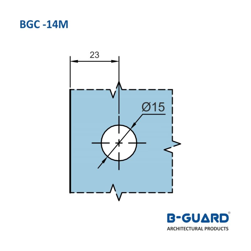 Connector To Join Wall To Glass Panel At 90° Thickness 4mm With Mirror Finish(BGC-14M) - Image 2