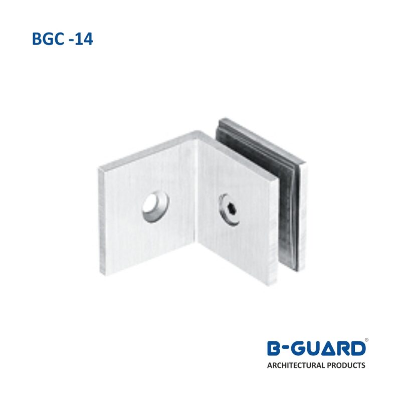 Connector To Join Wall To Glass Panel At 90° Thickness 4mm With Satin Finish(BGC-14)