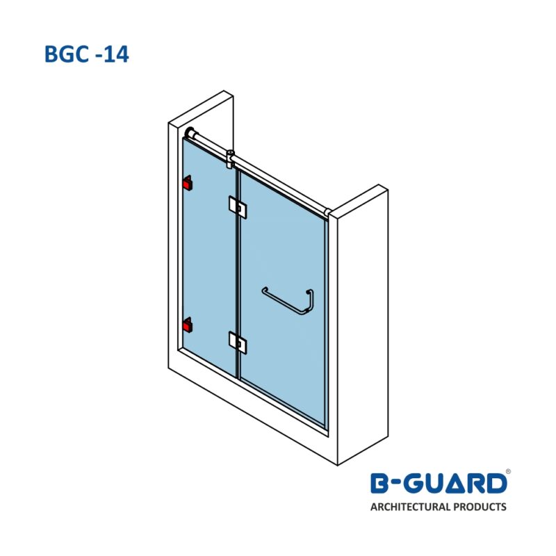 Connector To Join Wall To Glass Panel At 90° Thickness 4mm With Satin Finish(BGC-14) - Image 3