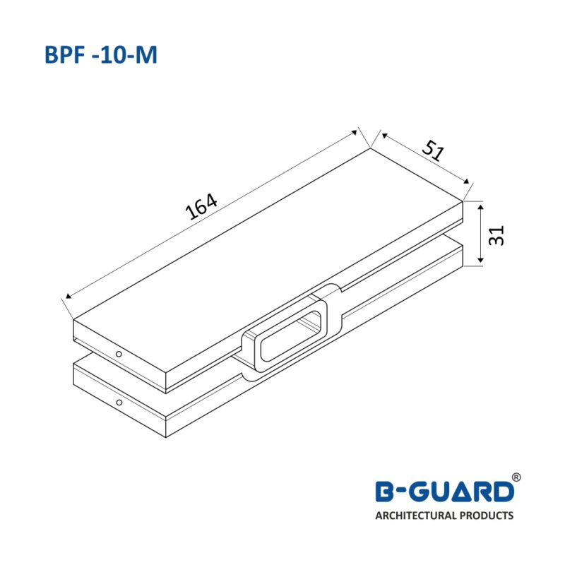 Bottom Patch For Glass Door With Mirror Finish(BPF-10M) - Image 2