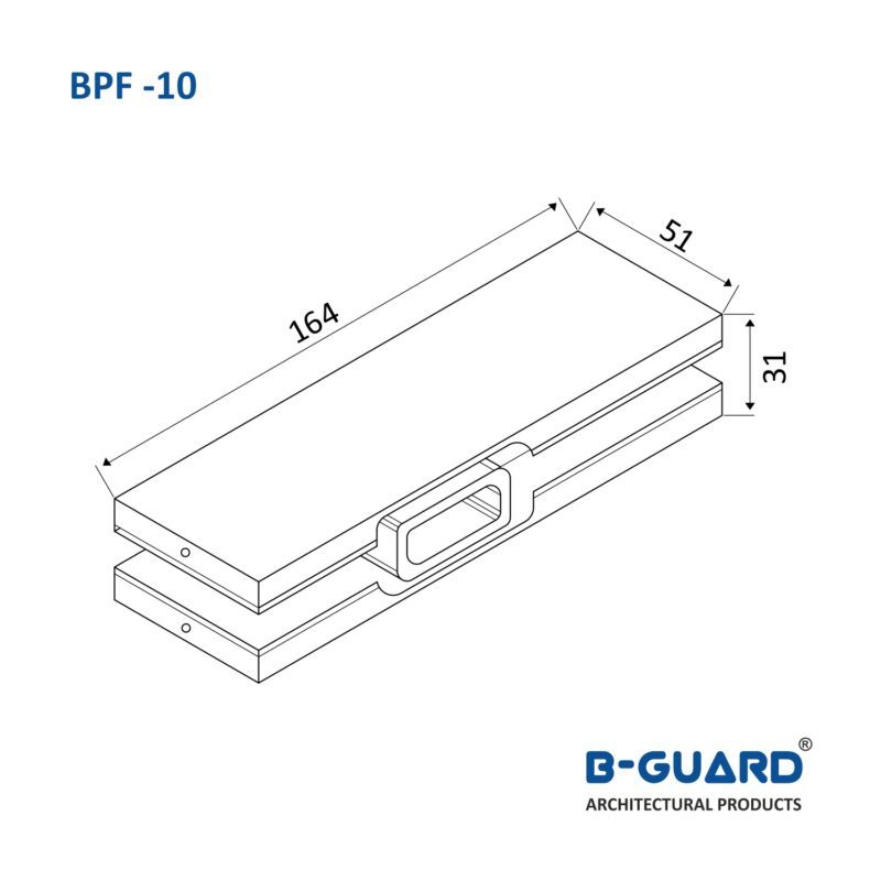 Bottom Patch For Glass Door With Satin Finish(BSF-10) - Image 2