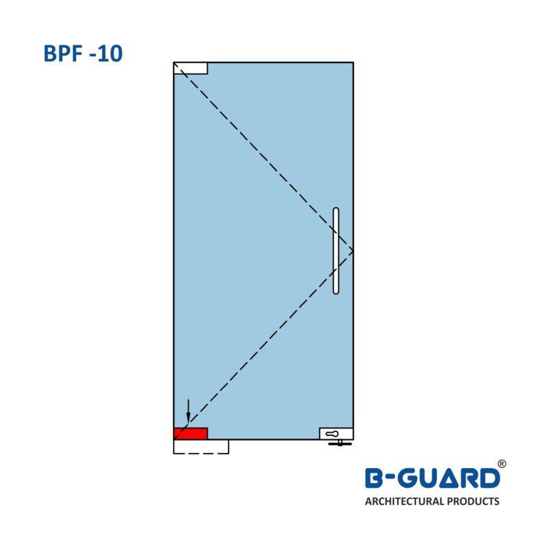 Bottom Patch For Glass Door With Satin Finish(BSF-10) - Image 3