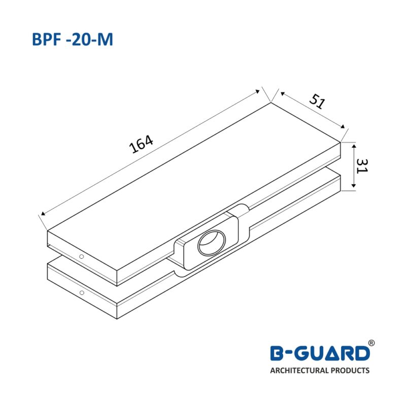 Top Patch  For Glass Door With Mirror Finish (BPF-20M) - Image 2