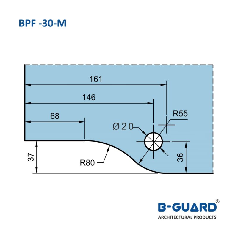 Corner Door Patch To Secure Over Panel With The Side Wall With Mirror Finish(BPF-30M) - Image 4