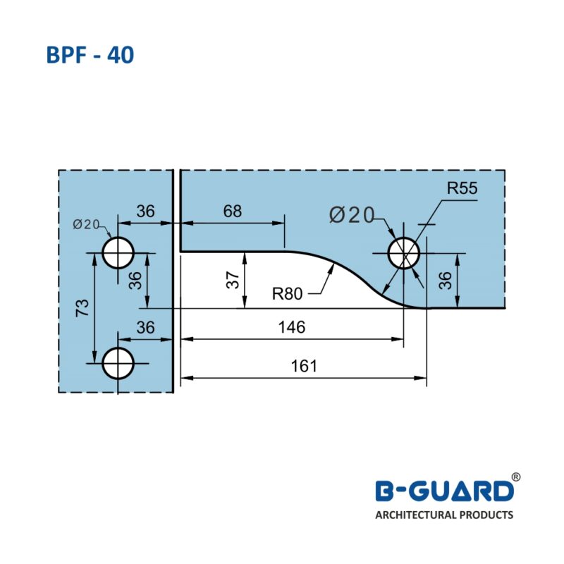 Door Patch To Connect Over Panel With Side Panel With Satin Finish(BPF-40) - Image 3