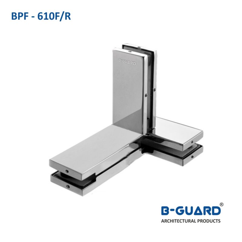 Corner Patch To Connect 2 Glass Panels With Fin Left / Right With Satin Finish(BPF-610F R)