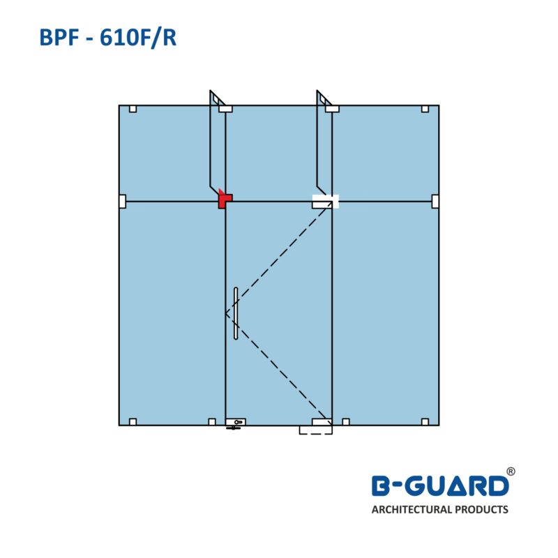 Corner Patch To Connect 2 Glass Panels With Fin Left / Right With Satin Finish(BPF-610F R) - Image 4