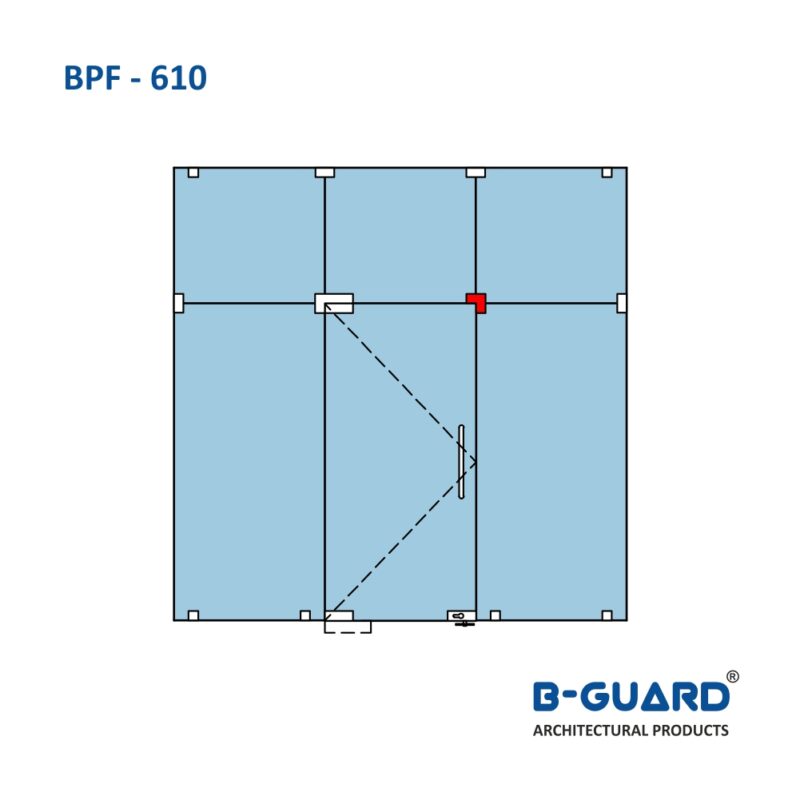 Corner Patch To Connect 2 Glass Panels With Satin Finish(BPF-610) - Image 3