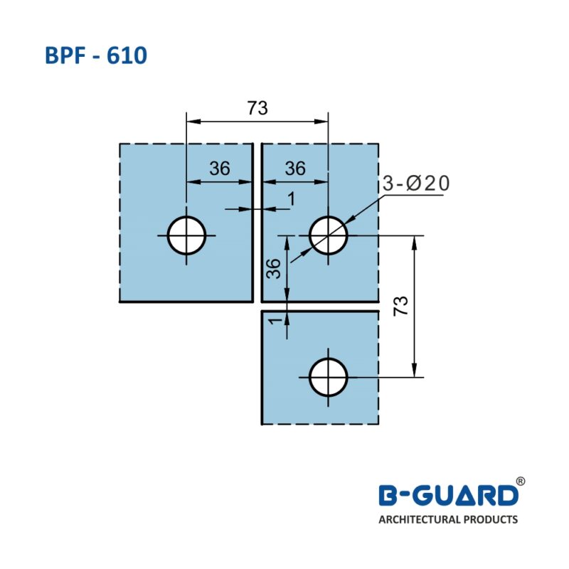 Corner Patch To Connect 2 Glass Panels With Satin Finish(BPF-610) - Image 4