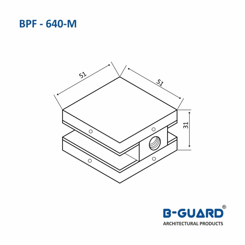 Wall To Fix Glass Connector With Mirror Finish(BPF-640M) - Image 2