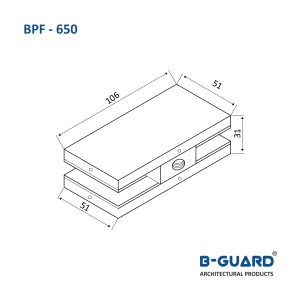 Glass To Glass Connecting With Wall With Satin Finish(BPF-650)