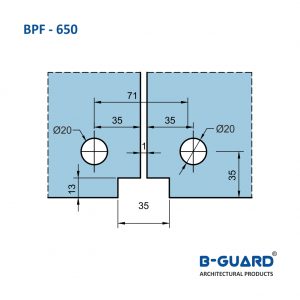 Glass To Glass Connecting With Wall With Satin Finish(BPF-650)