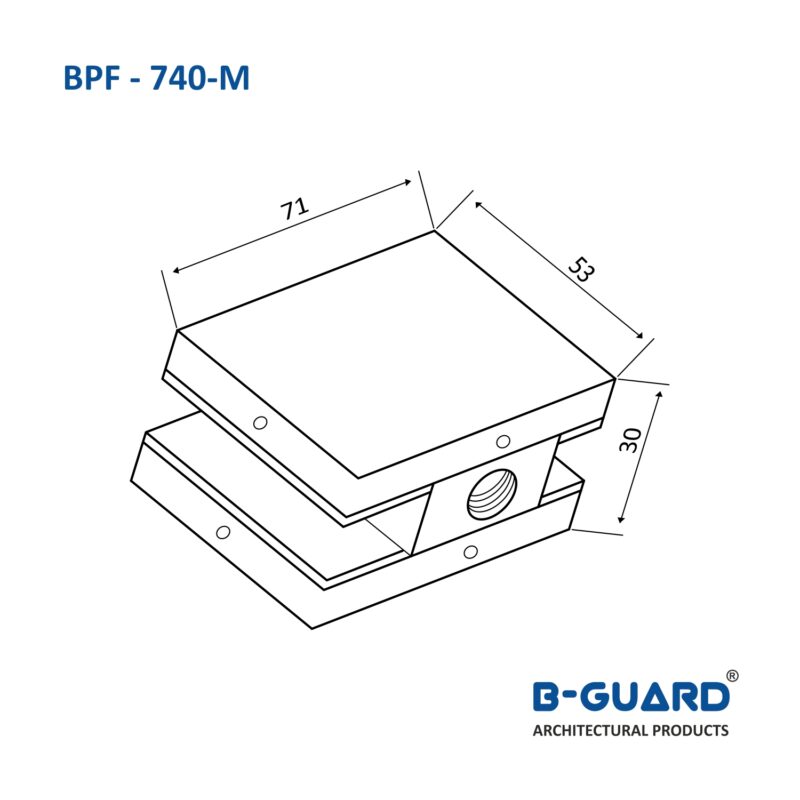 Wall To Fix Glass Connector With Mirror Finish(BPF-740M) - Image 2