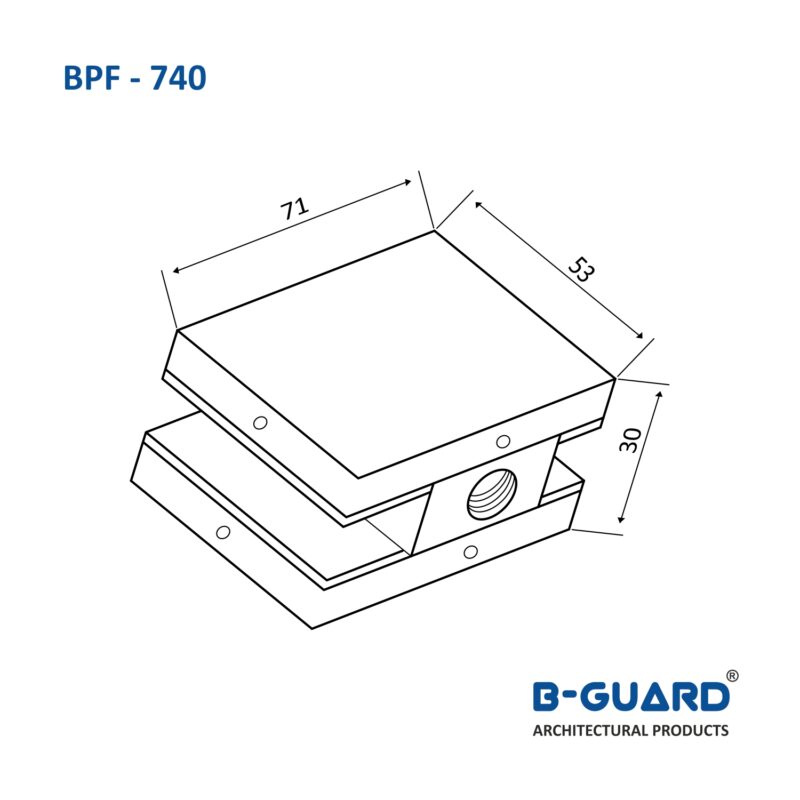 Wall To Fix Glass Connector With Satin Finish(BPF-740) - Image 2