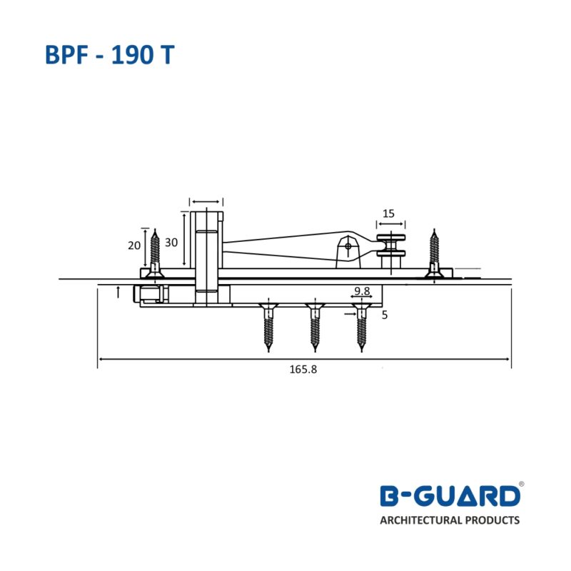 Bottom Pivot For Wooden Door/Aluminium(BPF-190T) - Image 2