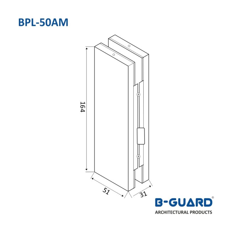 Center Patch Strike Box For Patch Lock With Mirror Finish(BPL-50AM) - Image 2